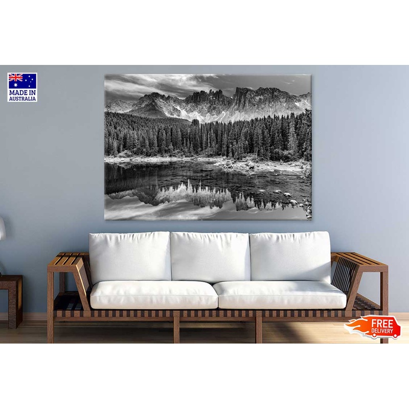 Dolomites Alps Mountain B&W View Photograph Print 100% Australian Made