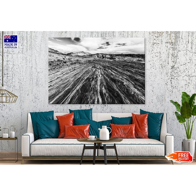 Fire State Park & Rocks B&W View Photograph Print 100% Australian Made
