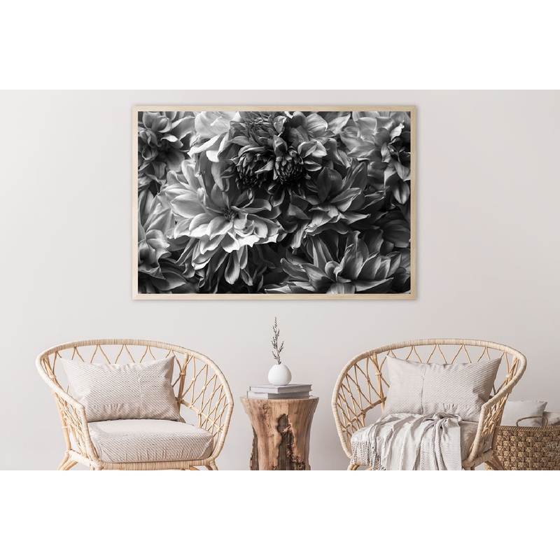 Flower Petals B&W Closeup View Photograph Home Decor Premium Quality Poster Print Choose Your Sizes