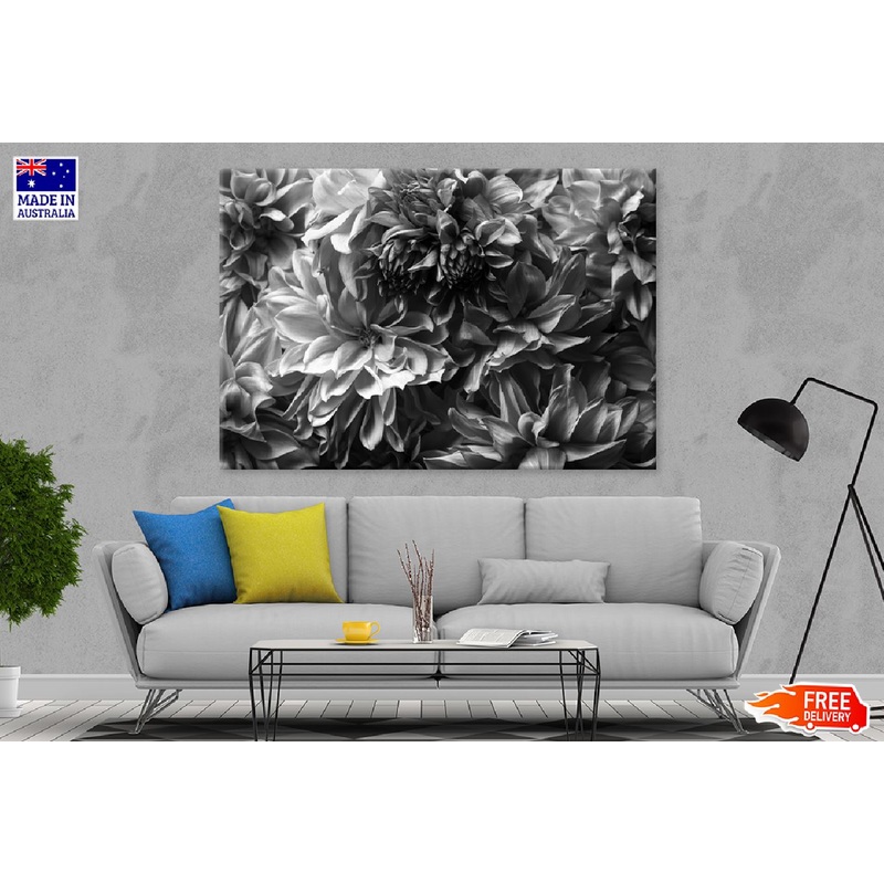 Flower Petals B&W Closeup View Photograph Print 100% Australian Made