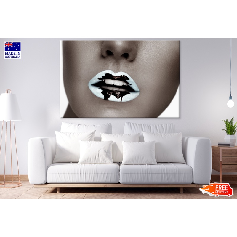 Girl Face & Lips B&W Photograph Print 100% Australian Made