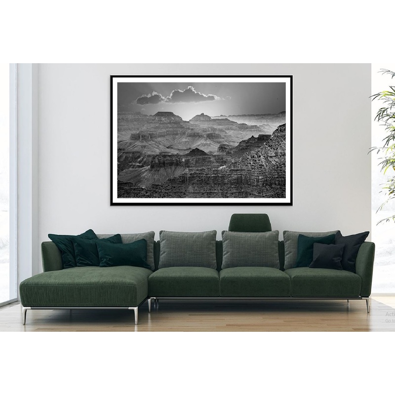 Grand Canyon Sunrise B&W View Photograph Home Decor Premium Quality Poster Print Choose Your Sizes