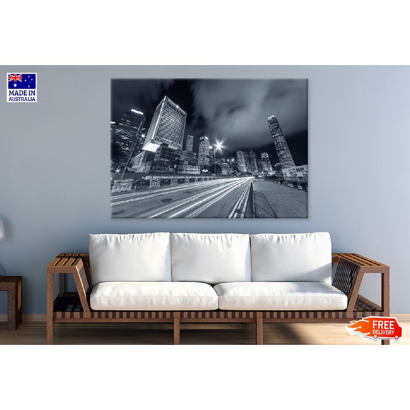 Hong Kong City Traffic B&W View Photograph Print 100% Australian Made