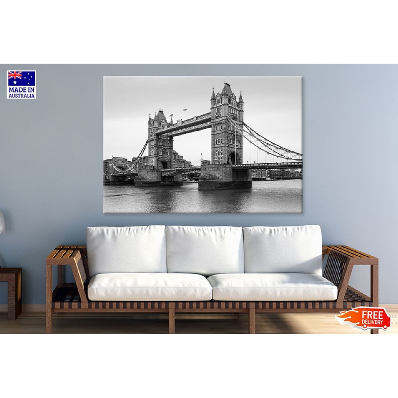 London Bridge & Lake B&W View Print 100% Australian Made