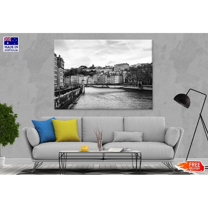 Lyon River & Bridge B&W View Photograph Print 100% Australian Made