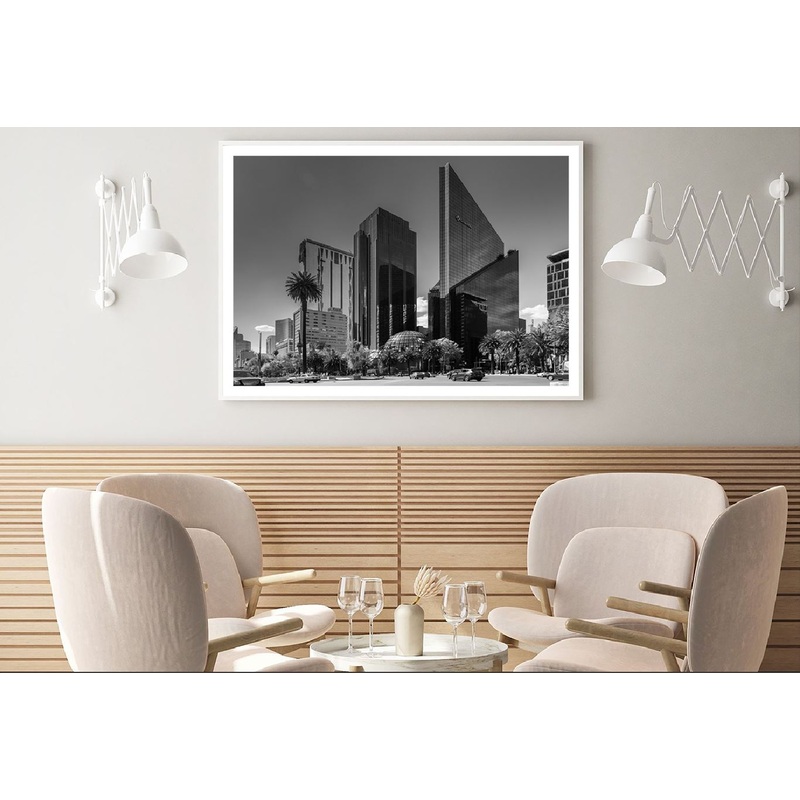 Modern Skyscrapers B&W Photograph Home Decor Premium Quality Poster Print Choose Your Sizes