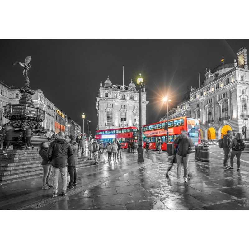 Red Buses in Anteros B&W View Photograph Print 100% Australian Made