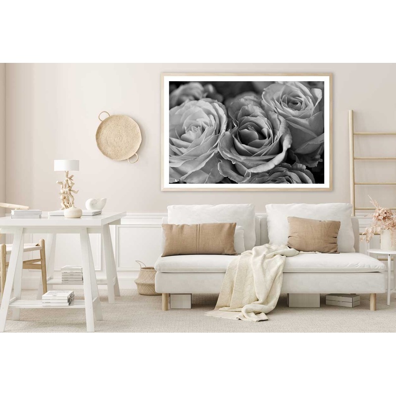 Rosees Closeup B&W View Photograph Home Decor Premium Quality Poster Print Choose Your Sizes