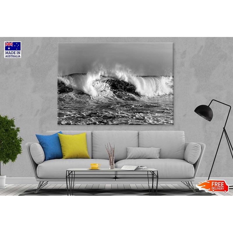 Sea Waves B&W View Photograph Print 100% Australian Made