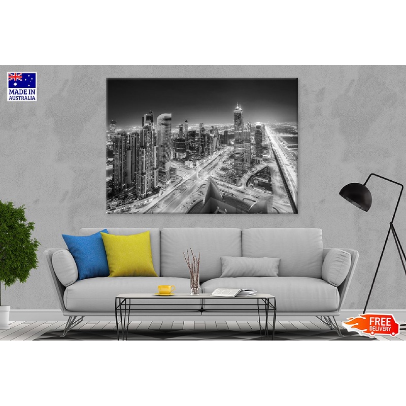 Skyscrapers of Dubai B&W View Photograph Print 100% Australian Made
