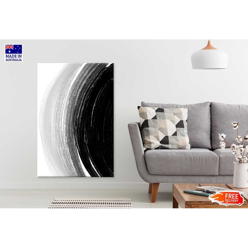 B&W Watercolor Brush Strokes Abstract Design Print 100% Australian Made