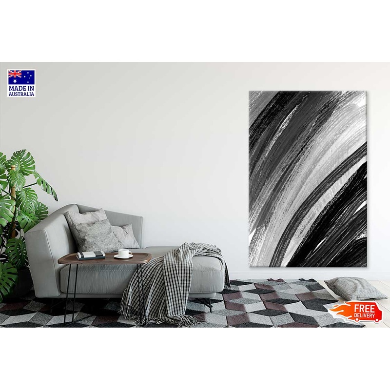 B&W Watercolor Brush Textured Design Print 100% Australian Made