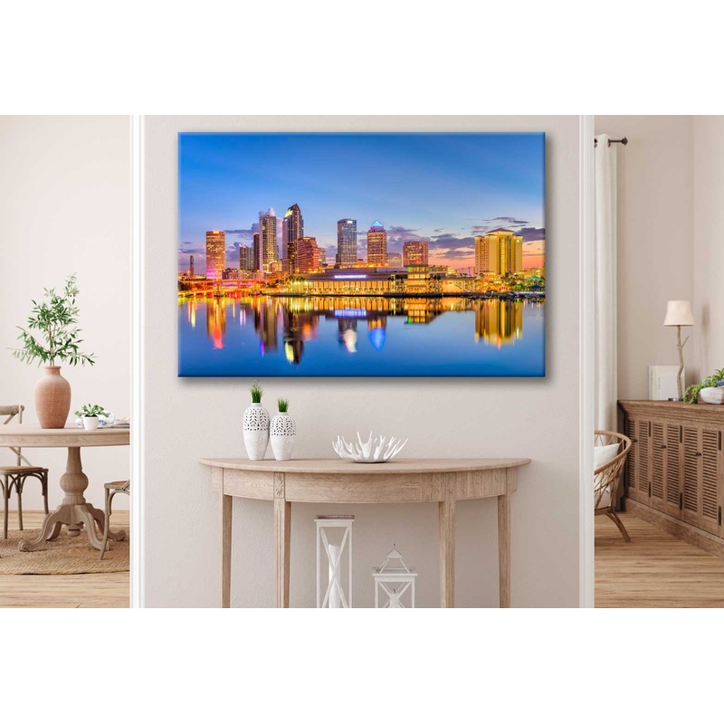 Bella Home Downtown Skyline & Tampa in USA Print Canvas Ready to hang