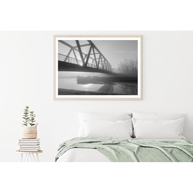 Bridge Over the Mittel land Canal in The Morning Fog Home Decor Premium Quality Poster Print Choose Your Sizes