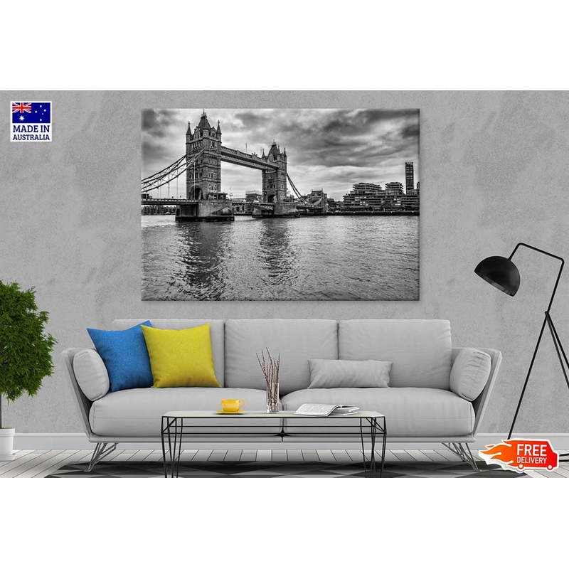 London Bridge & Lake B&W View Photograph Print 100% Australian Made