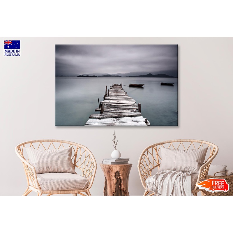 Look On Pier and Boat  Wall Art Decor 100% Australian Made