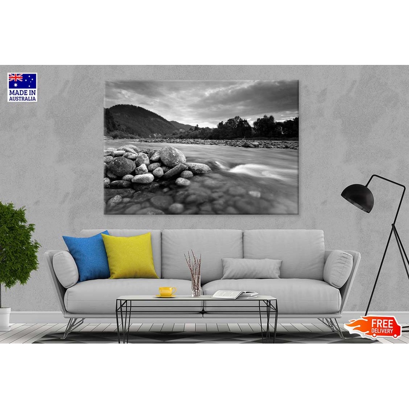 Mountain River Dunajec B&W Photograph Print 100% Australian Made