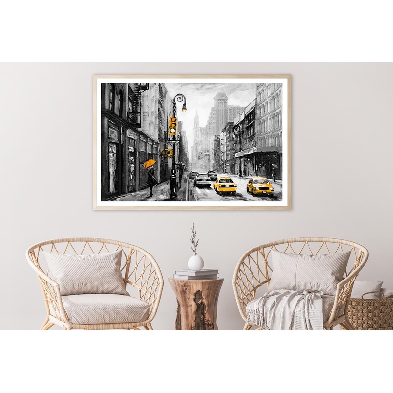Oil Painting Of New York Home Decor Premium Quality Poster Print Choose Your Sizes