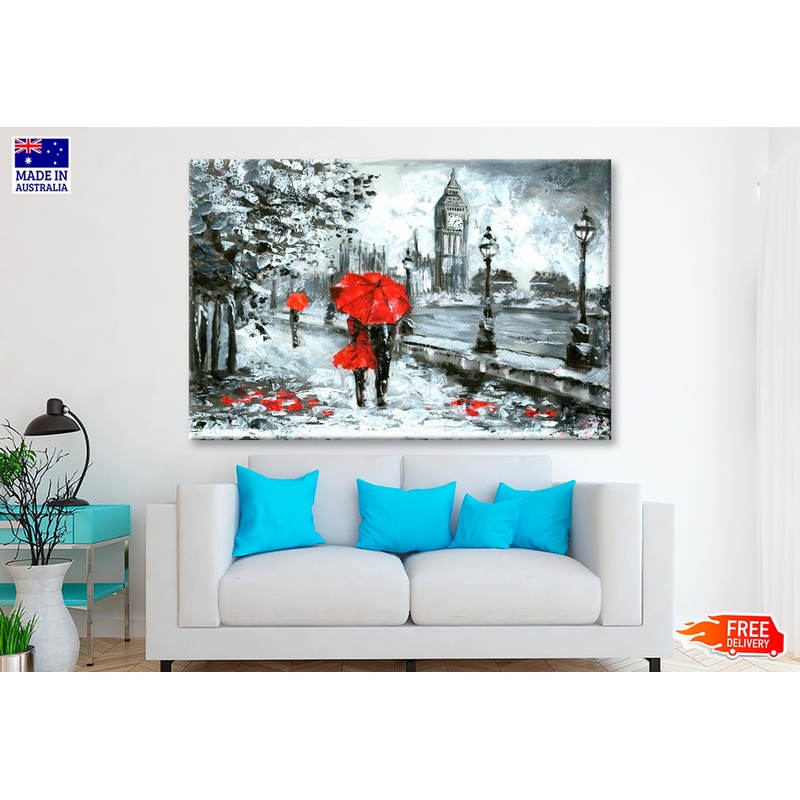 Oil Painting, Street View of London Wall Art Decor 100% Australian Made