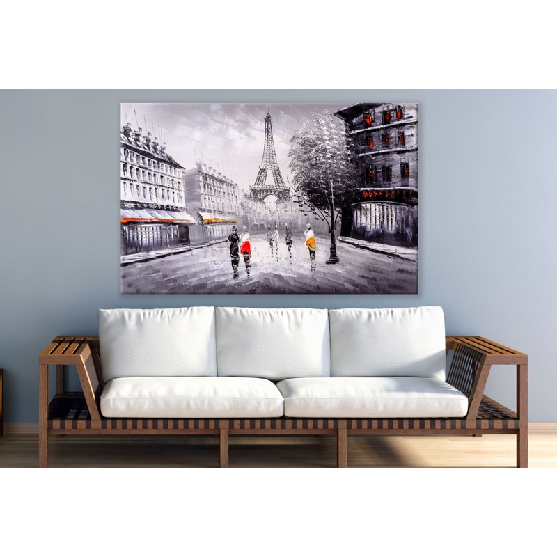 Paris Street View Eiffel Tower Painting Print 100% Australian Made