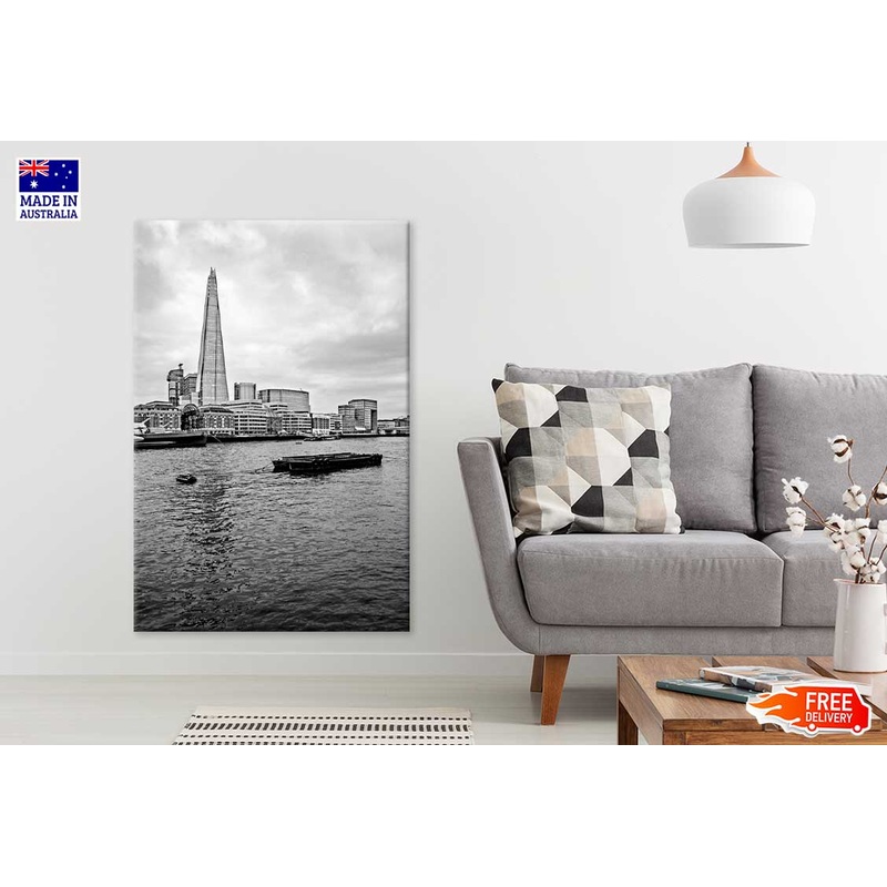 Shard Building & River B&W View Print 100% Australian Made