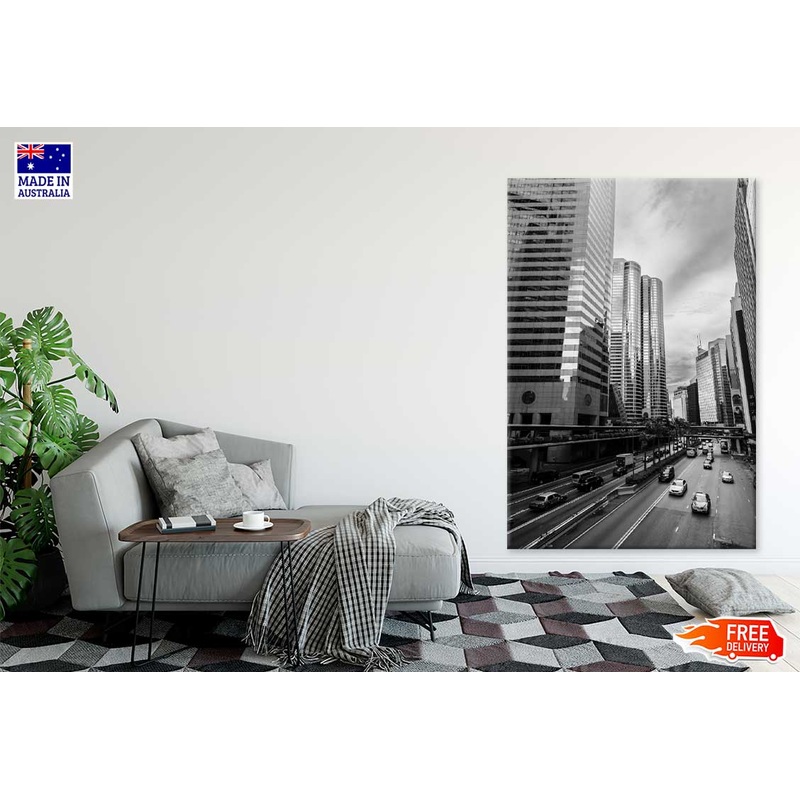 Street View of Hong Kong B&W View Photograph Print 100% Australian Made