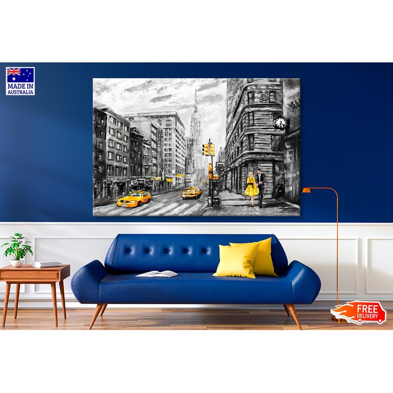 Street View Of New York Wall Art Decor 100% Australian Made