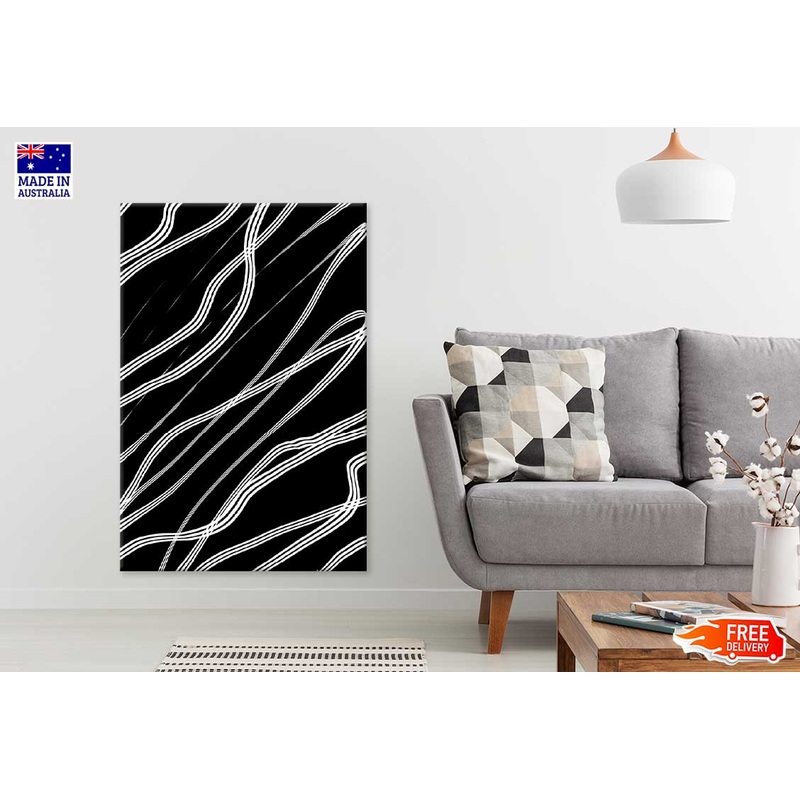 White Light Lines Abstract Design Print 100% Australian Made
