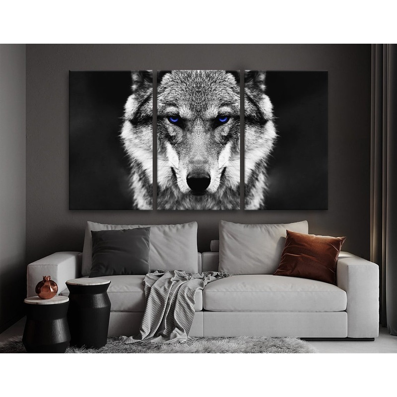 Wolf black and white high quality print 100% Australian made wall Canvas ready to hang