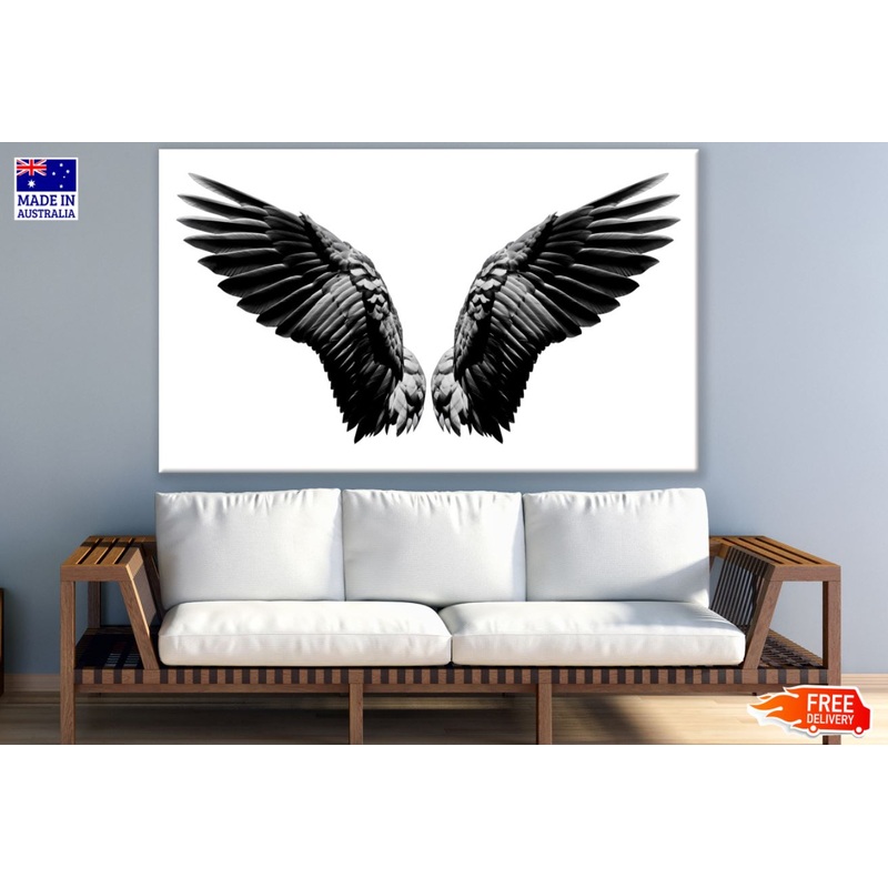 B&W Feathers Watercolor Painting Print 100% Australian Made