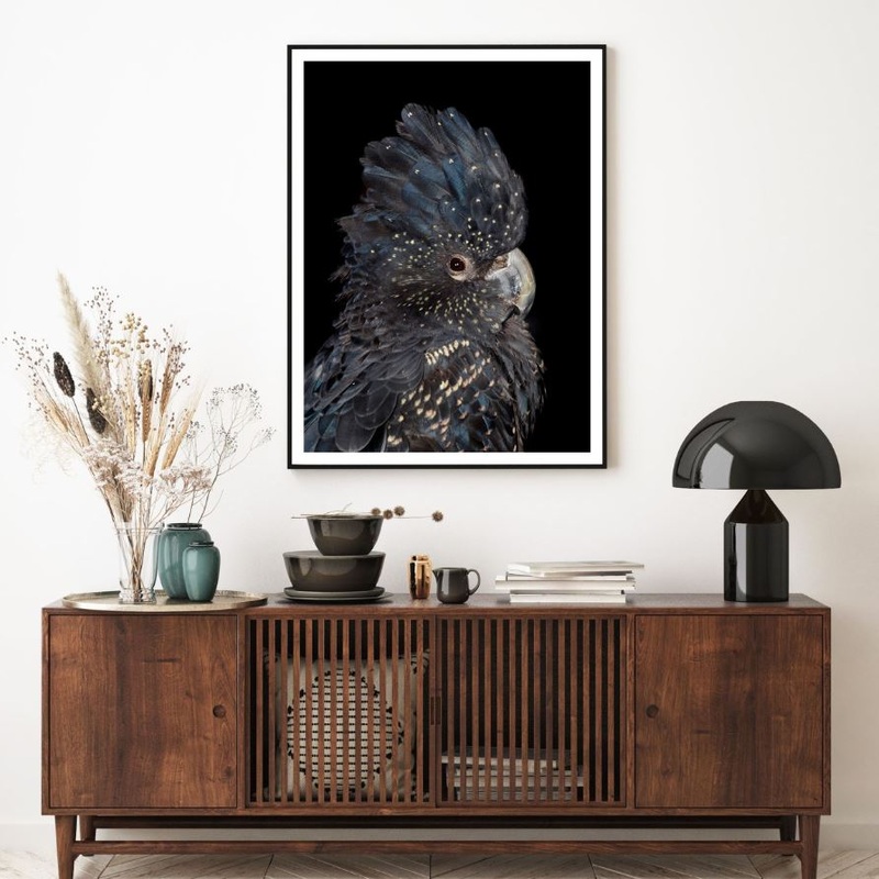 Black & Gold Parrot Portrait View Home Decor Premium Quality Poster Print Choose Your Sizes