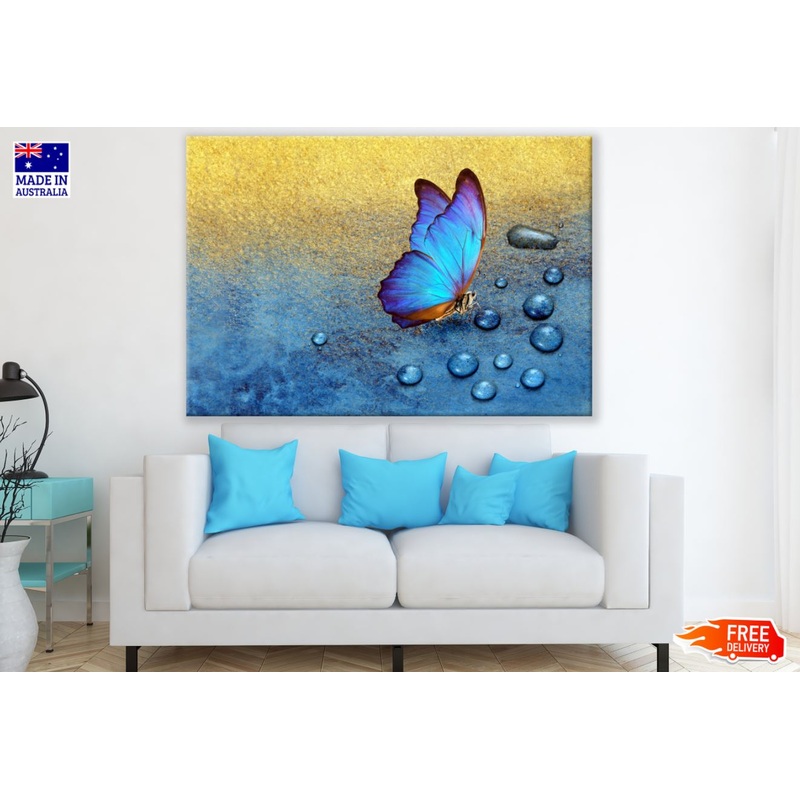 Butterfly & Waterdrops Digital Print 100% Australian Made