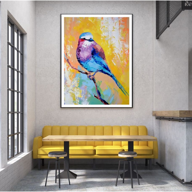 Colorful Bird Abstract Painting Home Decor Premium Quality Poster Print Choose Your Sizes