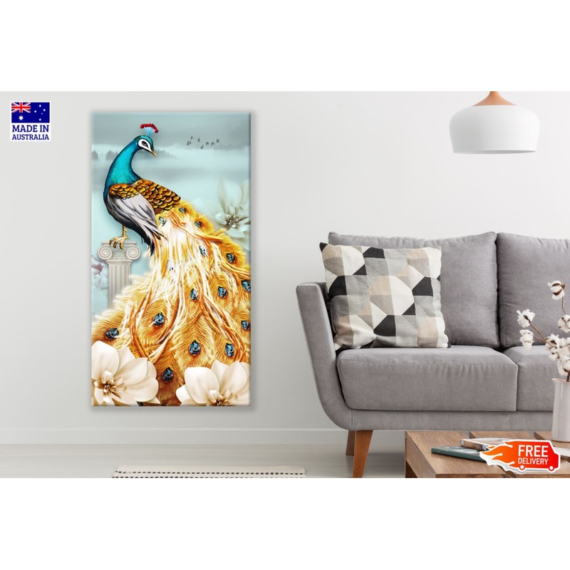 Colorful Peacock Abstract Design Print 100% Australian Made