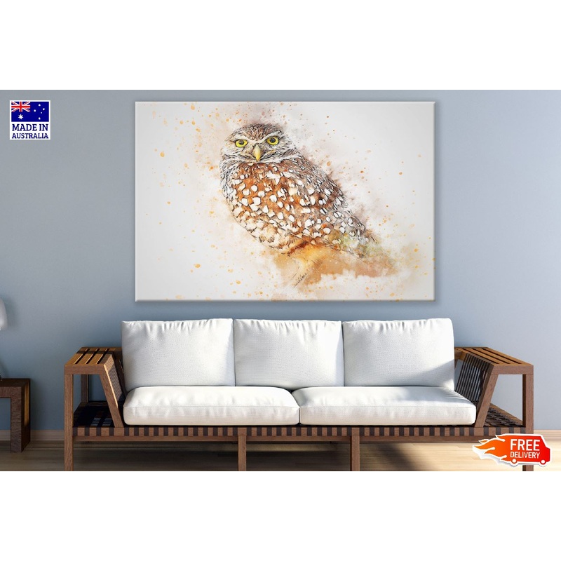 Aquarel Uil Abstract Design Print 100% Australian Made