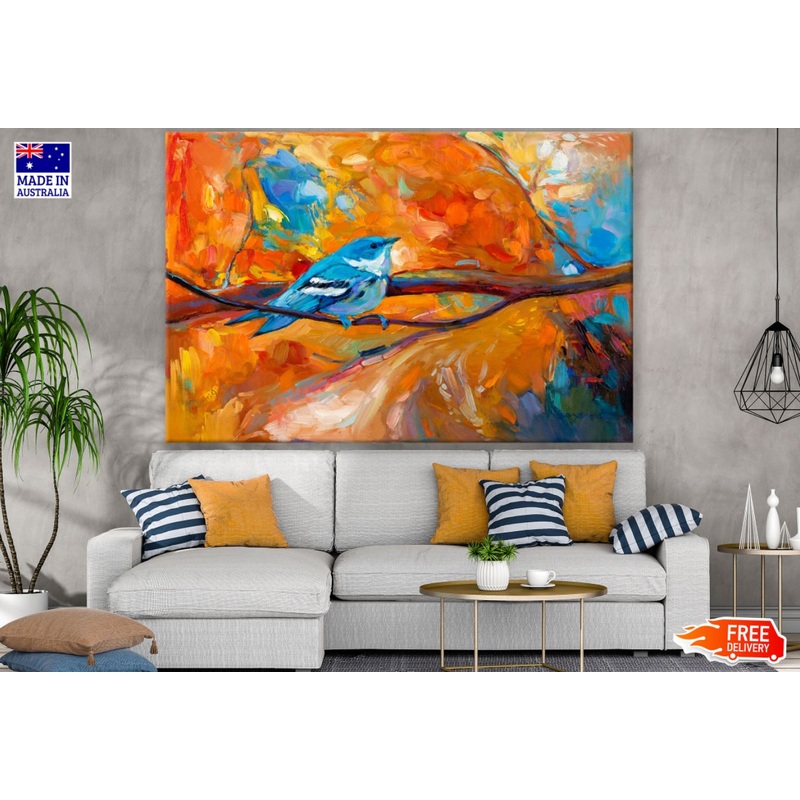 Bird on a Tree Oil Painting Print 100% Australian Made