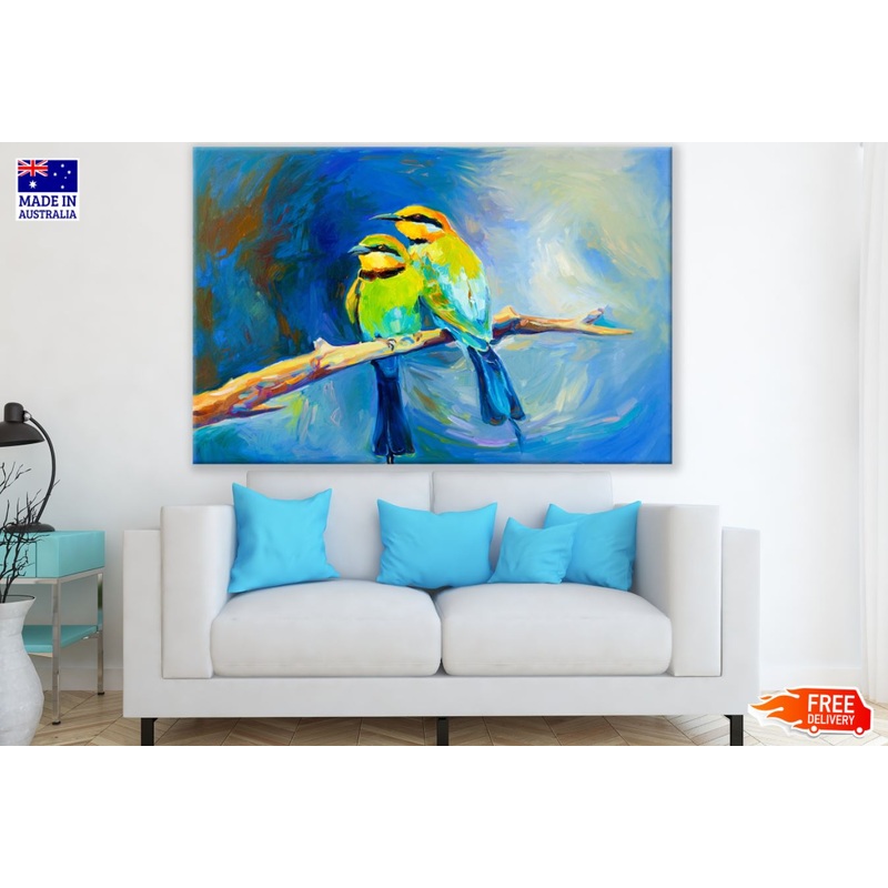 Birds on a Tree Oil Painting Print 100% Australian Made