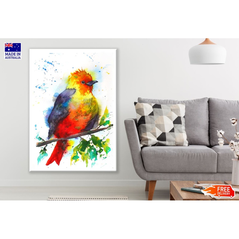 Colorful Bird Watercolor Painting Print 100% Australian Made
