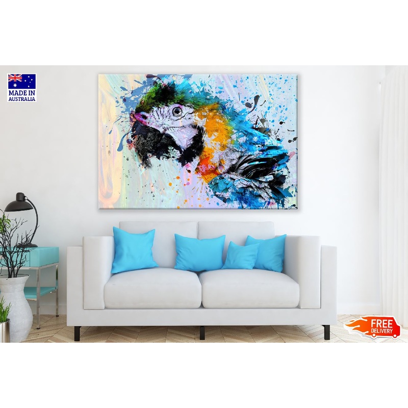 Colorful Macaw Bird Abstract Design Print 100% Australian Made