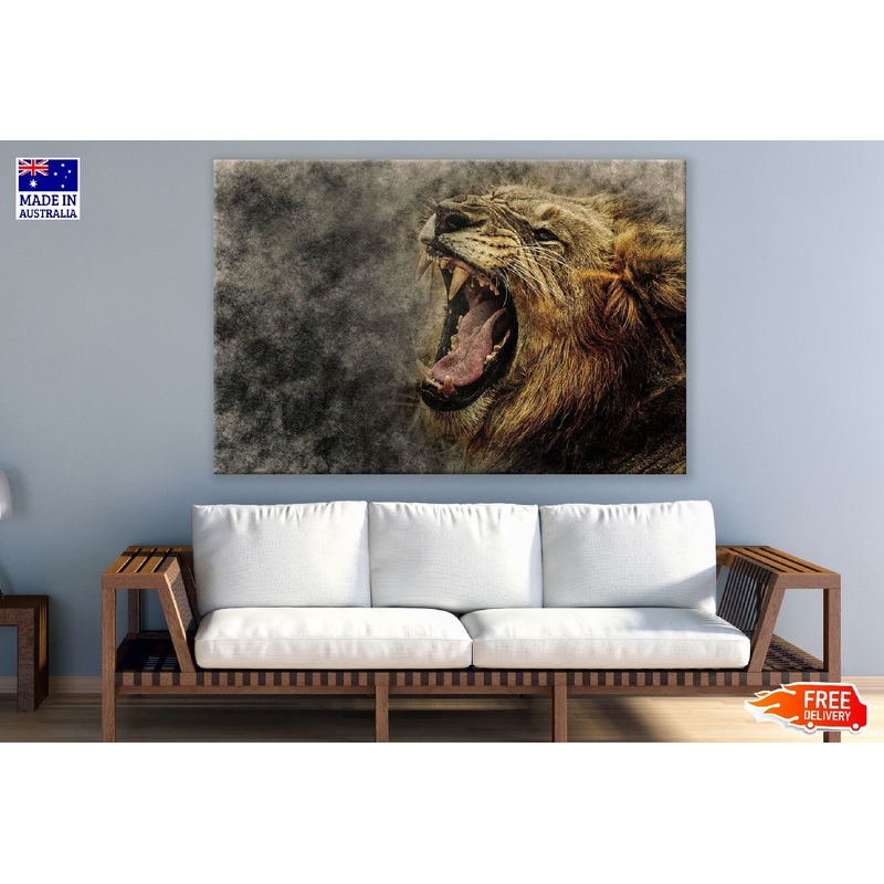 Roaring Lion Closeup Abstract Design Print 100% Australian Made