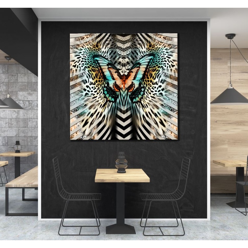 Square Canvas Butterfly & Abstract Design High Quality Print 100% Australian Made