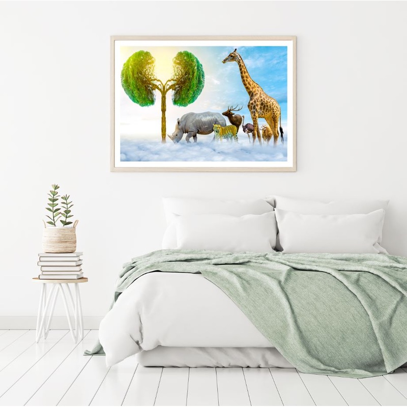 Tree & Animals Sky Photograph Home Decor Premium Quality Poster Print Choose Your Sizes