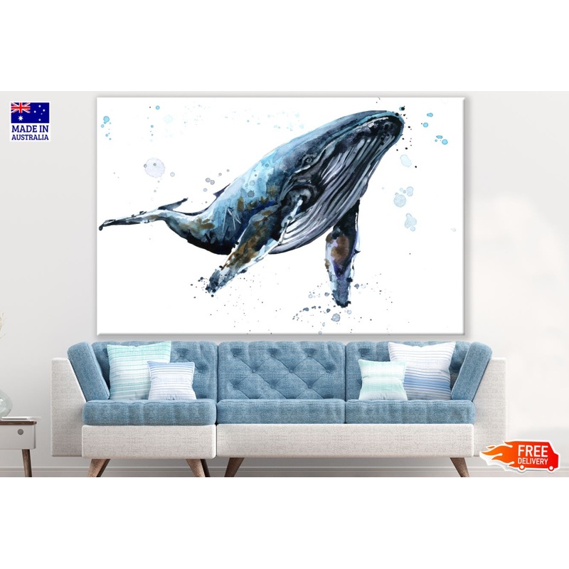 Whale Watercolor Painting Print 100% Australian Made