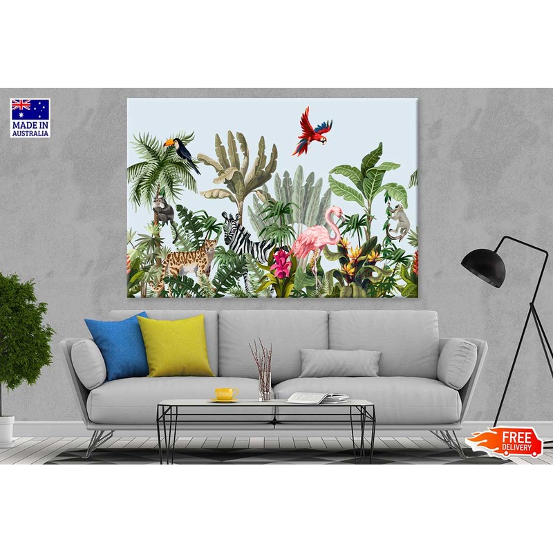 Animals Birds on Forest Art Print 100% Australian Made