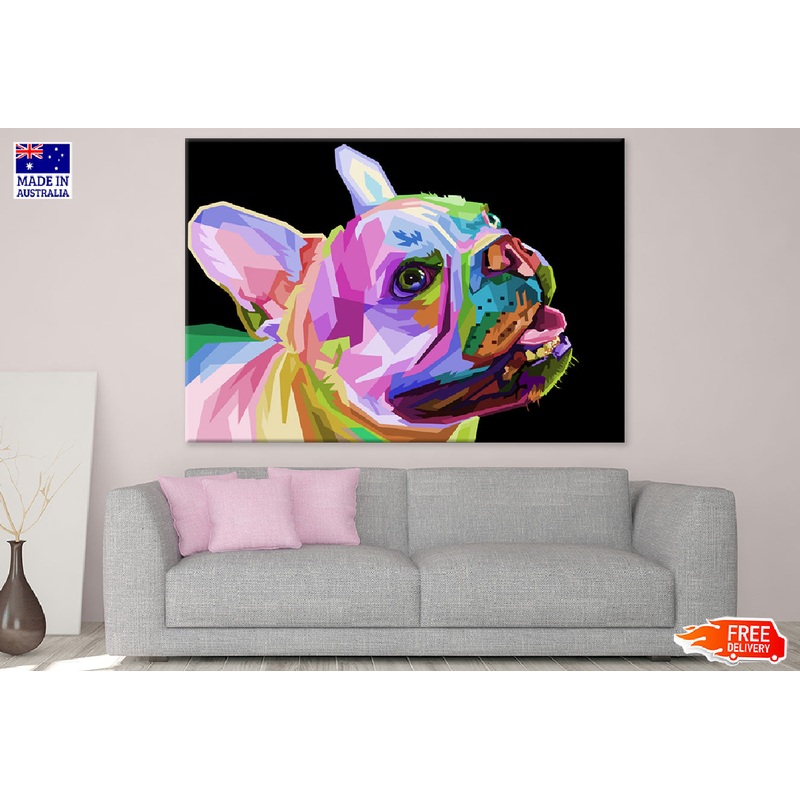 Colorful Dog Face Abstract Design Print 100% Australian Made