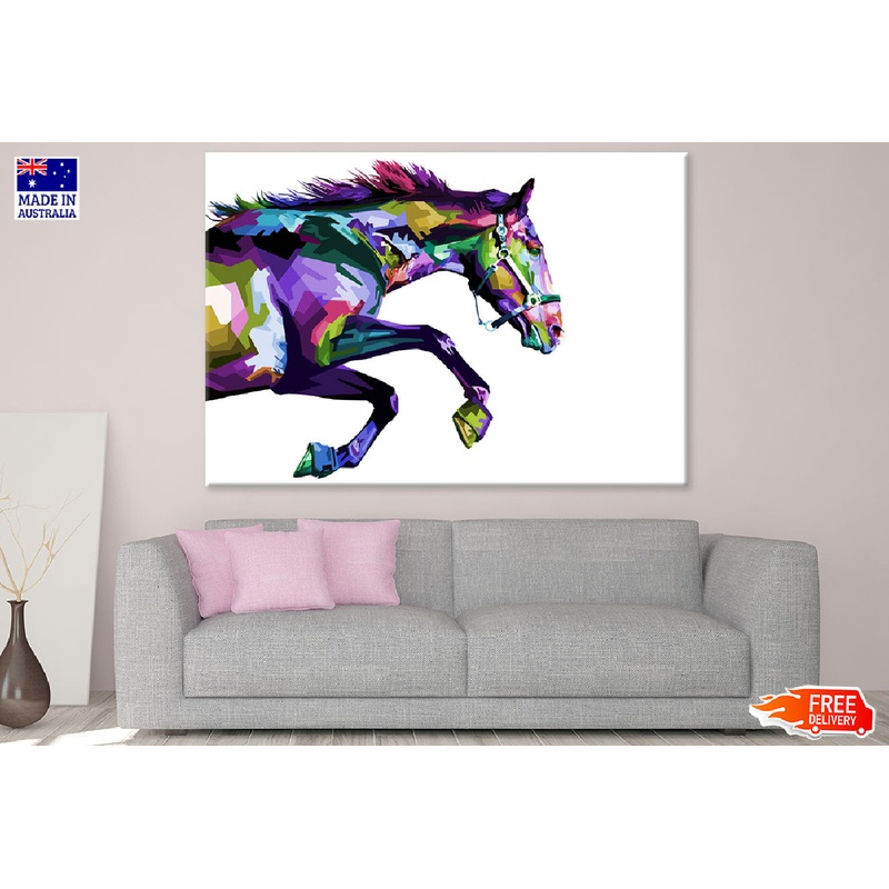 Colorful Horse Running Abstract Design Print 100% Australian Made