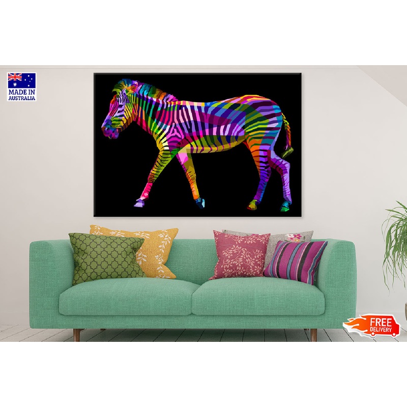 Colorful Zebra Abstract Design Print 100% Australian Made