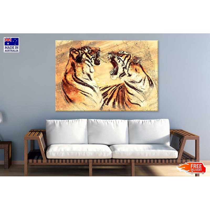 Bengal Tigers Oil Painting Art Print 100% Australian Made