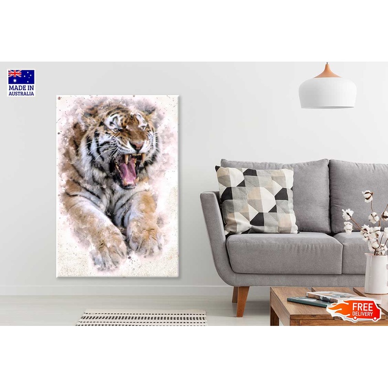 Roaring Tiger Watercolor Painting Print 100% Australian Made