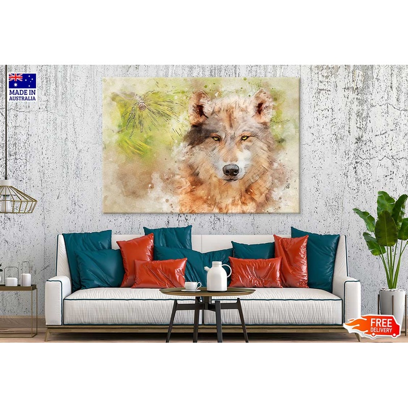 Wolf Closeup Watercolor Painting Print 100% Australian Made